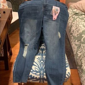 NWT Plus Size Distressed Jeans